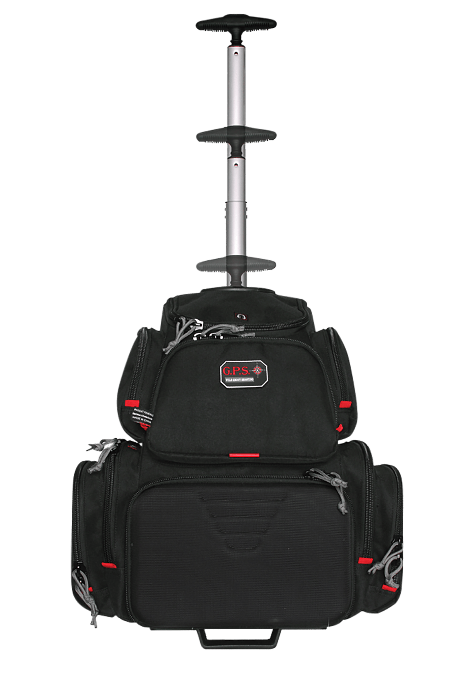 GPS Bags 1711ROBP Handgunner Rolling Backpack Black 600D Polyester Holds 4 Handguns