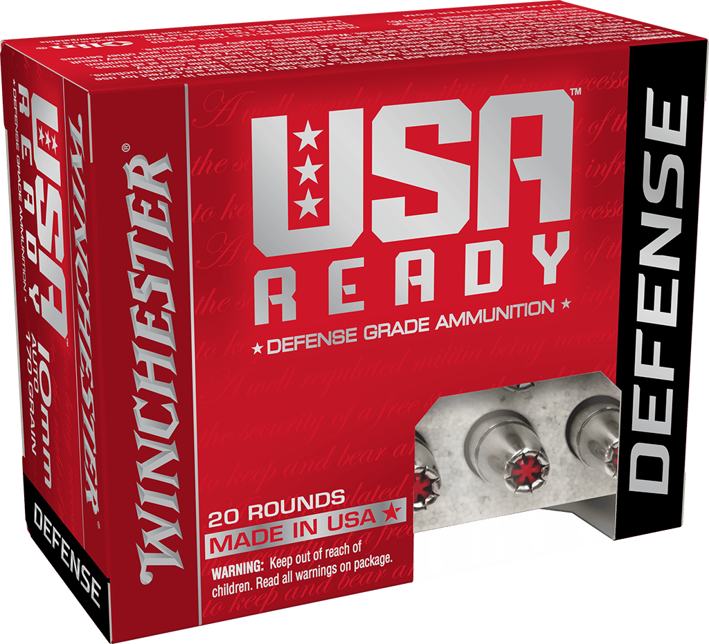 Winchester Ammo RED10HP USA Ready 10mmAuto 170gr Hex Vent Hollow Point 20 Per Box/10 Case