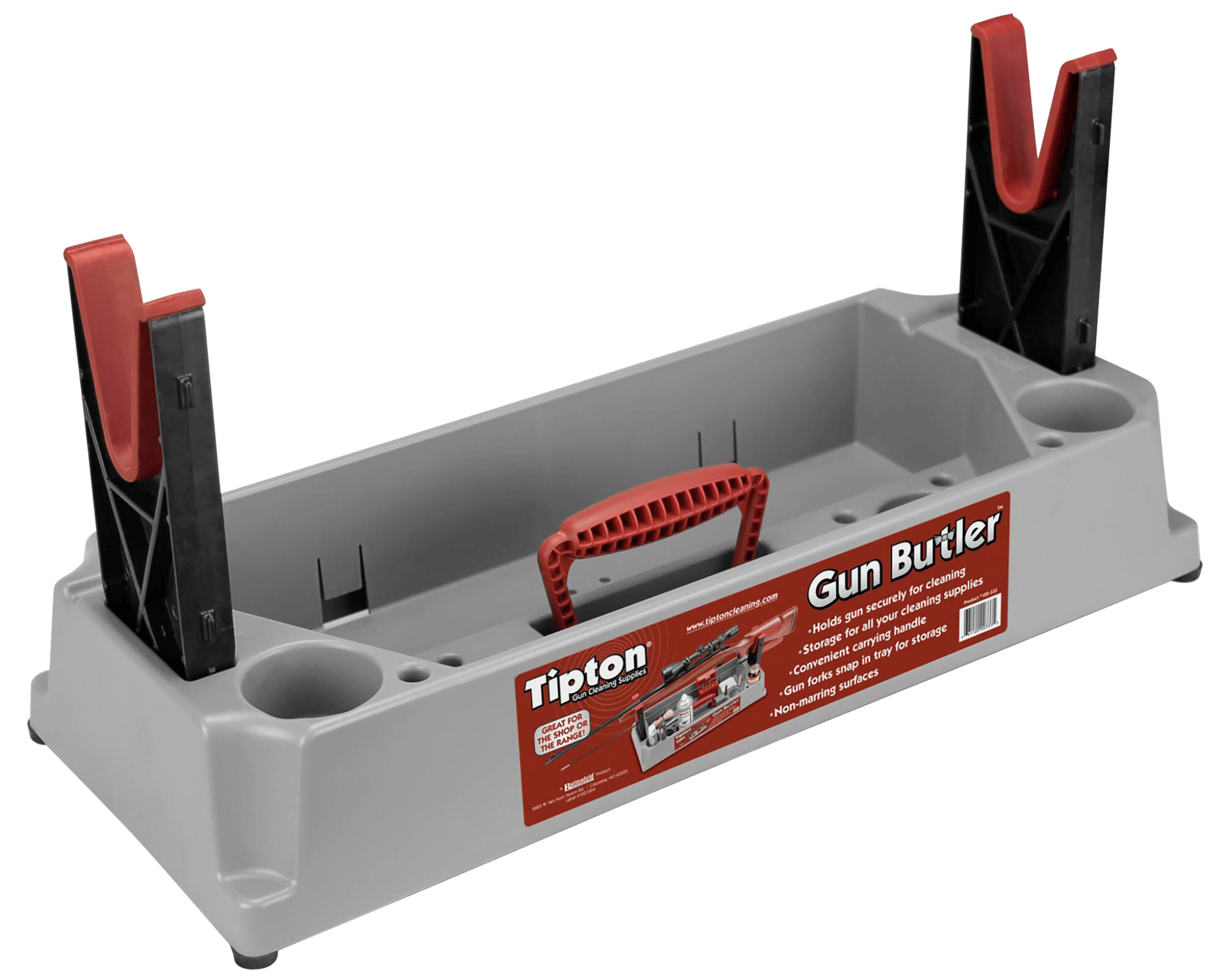 Tipton 100333 Gun Butler Rifle/Shotgun Firearm Gray/Red Plastic