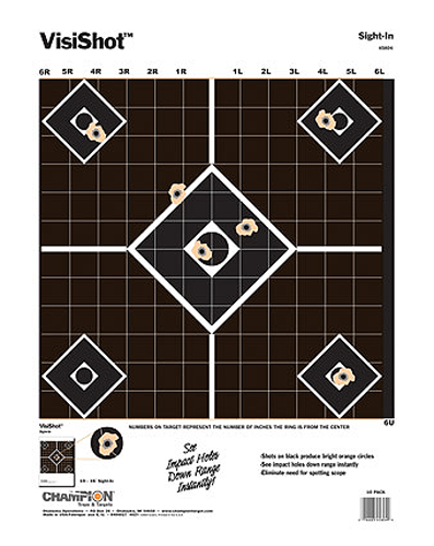 Champion Targets 45804 VisiShot  5-Diamond Paper Hanging Pistol/Rifle 13" x 18" Black/White 10 Pack