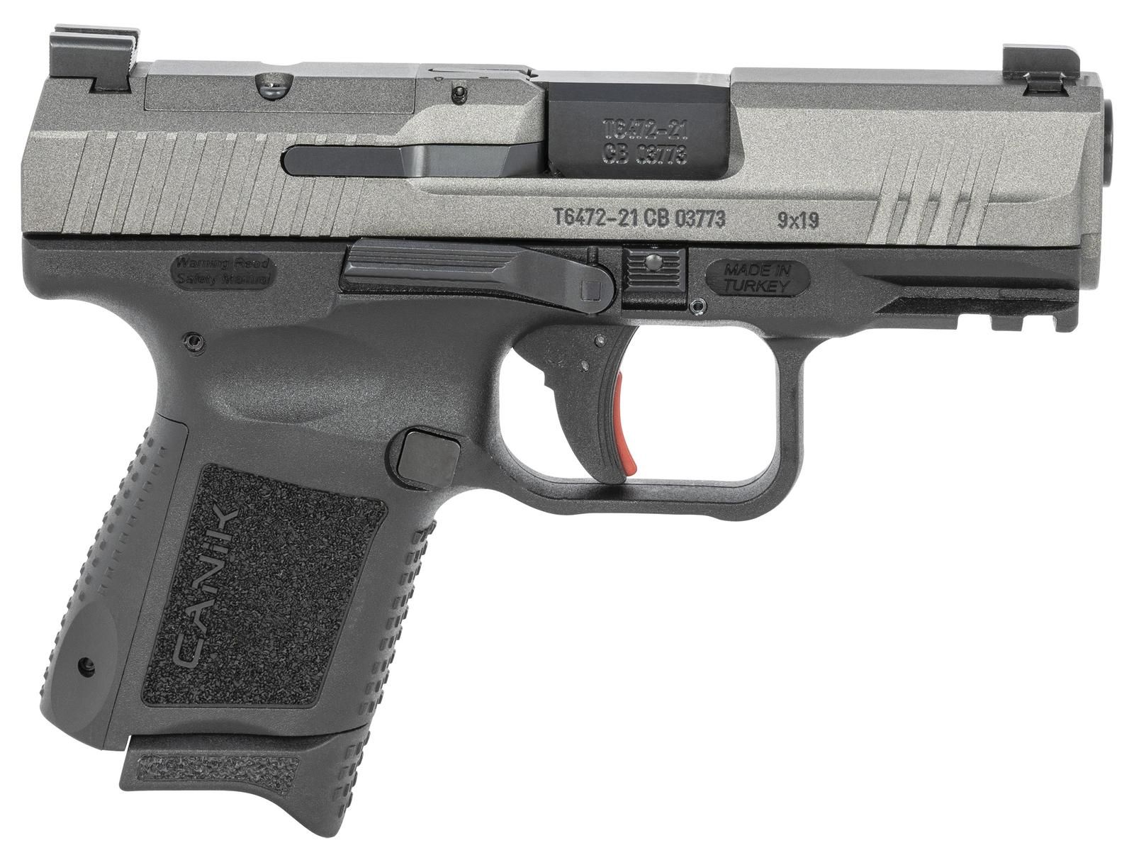 Canik HG6597TN TP9 Elite Subcompact 9mm Luger 3.60" 12+1 Black Tungsten Gray Cerakote Steel Slide Black Interchangeable Backstrap Grip