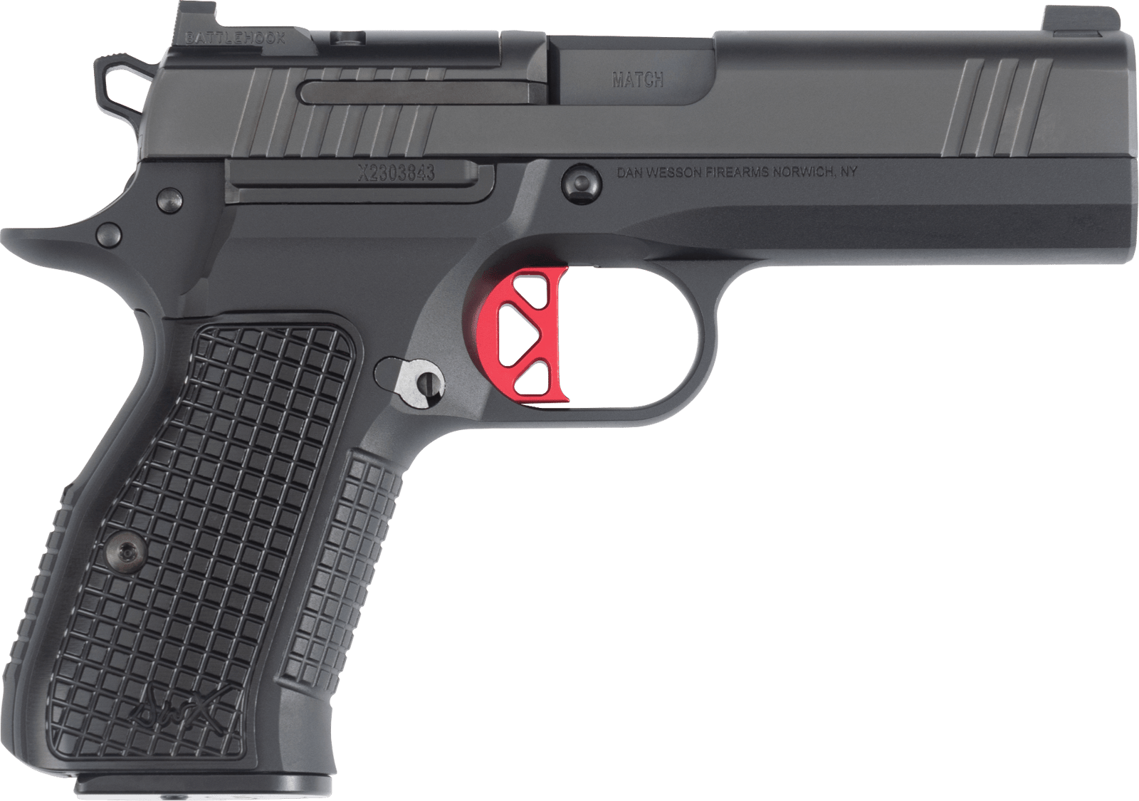 Dan Wesson 92104 DWX  Compact Frame 9mm Luger 15+1 4" Black Match Grade Barrel, Black DLC Serrated Slide, Black Aluminum Frame w/Beavertail, Black Aluminum Grip