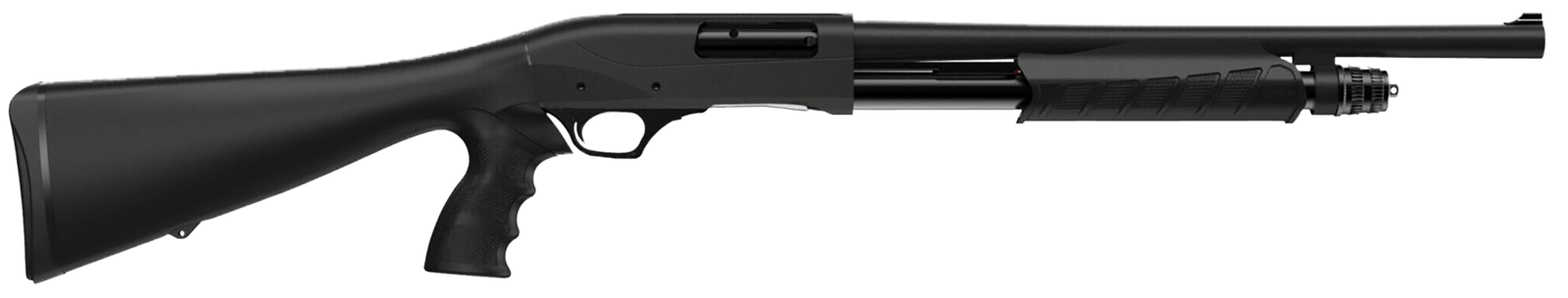 Retay USA GPSTACPG18 GPS  12 Gauge Pump 3" 4+1 18.5" Black Steel Barrel, Matte Black Anodized Aluminum Receiver, Black Fixed w/Pistol Grip Synthetic Stock