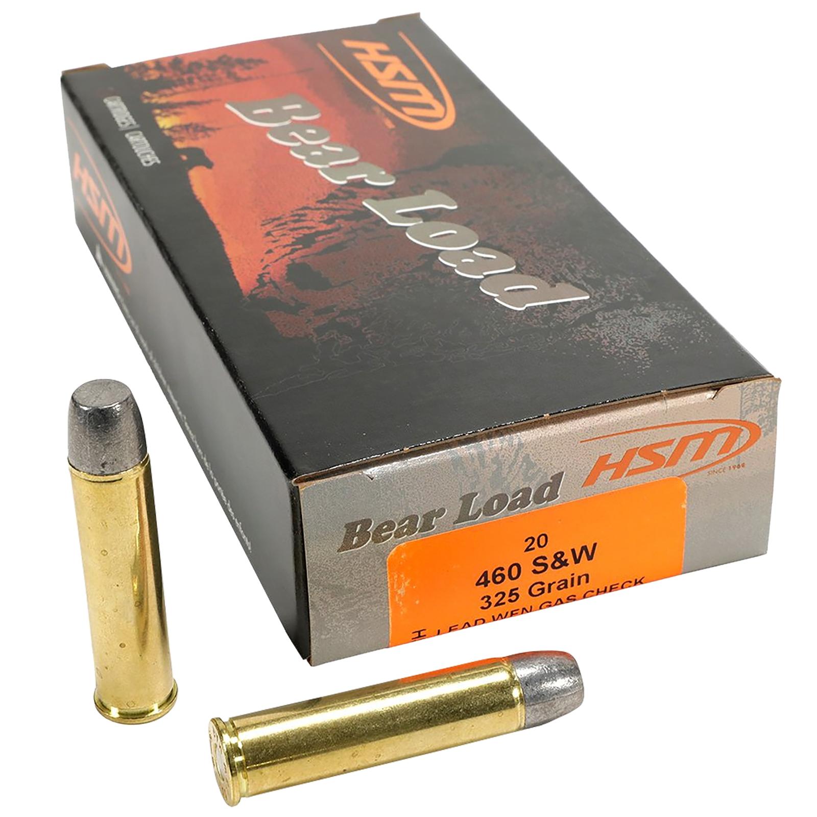 HSM 460SW4N Bear Load  460 S&W Mag 325 gr Wide Flat Nose 20 Per Box/ 25 Case