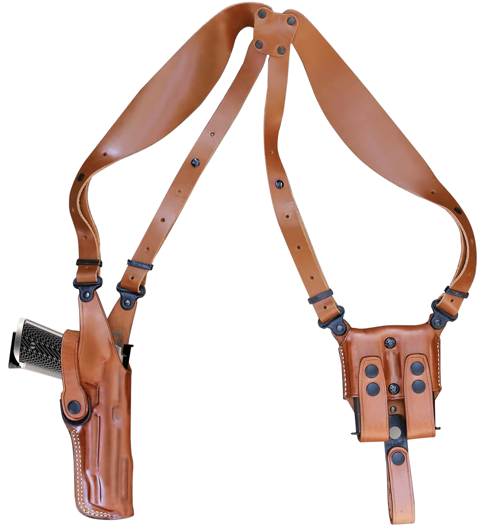 1791 Gunleather NSS2.4CBRVR  Optic Ready Shoulder Vertical Brown Fits Sig P320 Right Hand