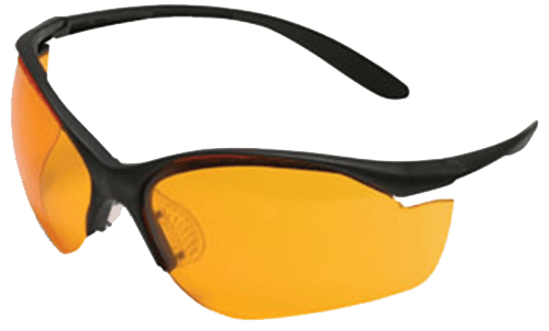 Howard Leight R01537 Uvex Vapor II Shooting Glasses Adult Orange Lens Anti-Fog Polycarbonate Black Frame