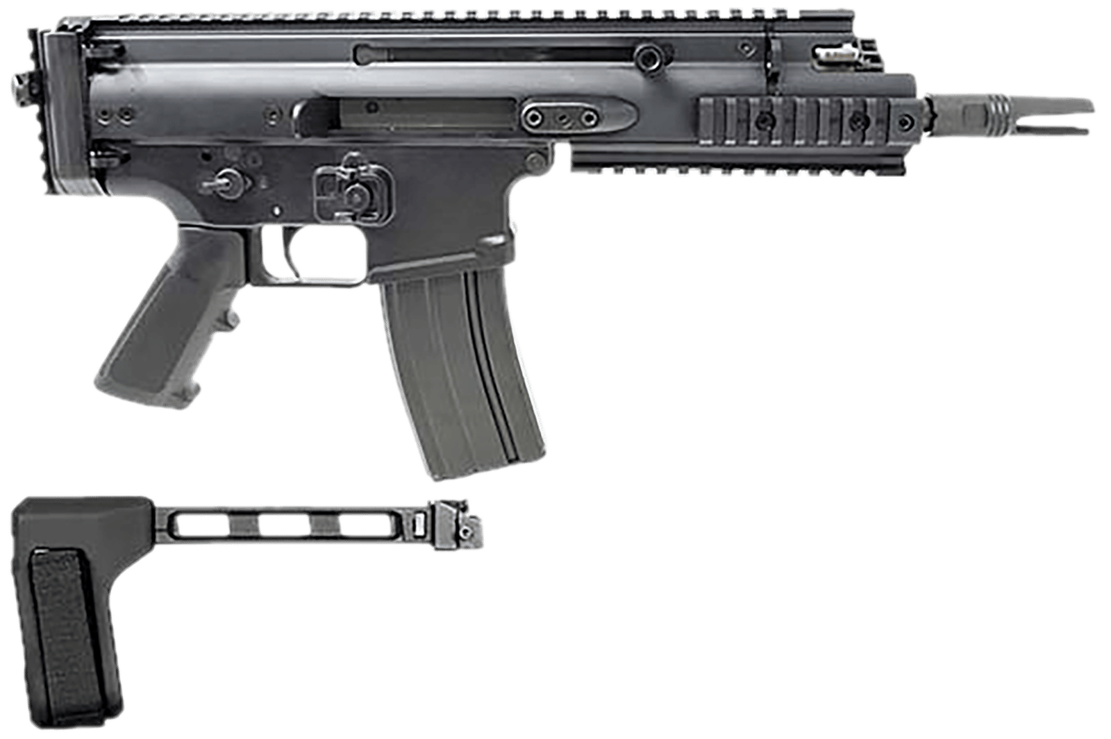 FN 38101886 SCAR 15P 300 Blackout 30+1 7.50" Black Picatinny Rail Aluminum Receiver SB Tactical Brace