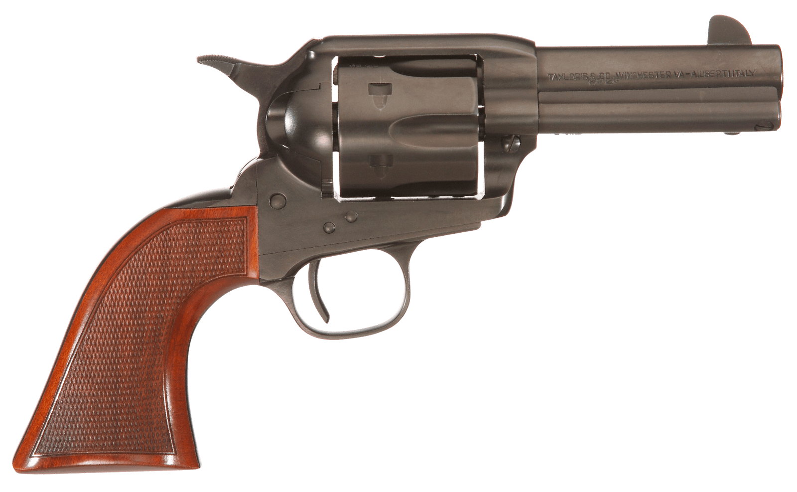 Taylors & Company 550884DE Runnin Iron Black Rock 45 Colt (LC) Caliber with 3.50" Barrel, 6rd Capacity Cylinder, Overall Black Nitride Finish Steel, Checkered Walnut Grip & Overall Taylor Polish
