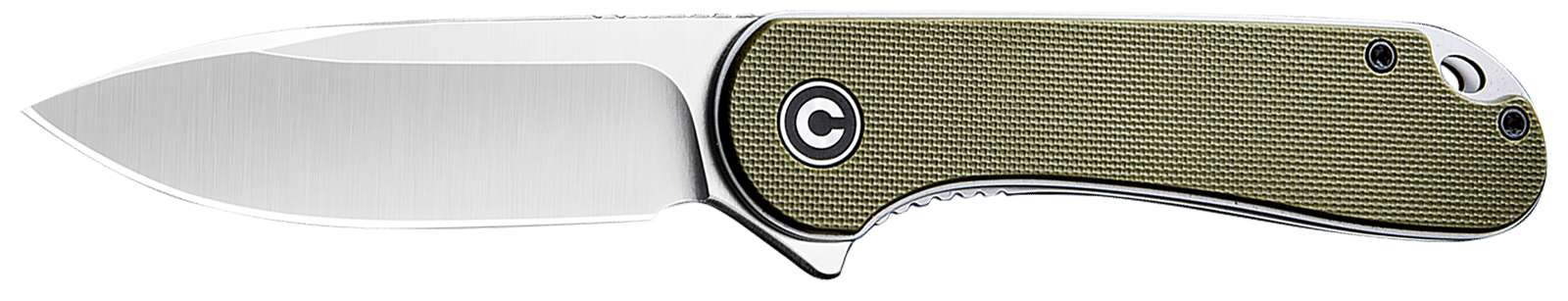 Civivi Knives C907E Elementum  2.96" Folding Plain Satin D2 Steel Blade, 4.03" Green Textured G10 Handle