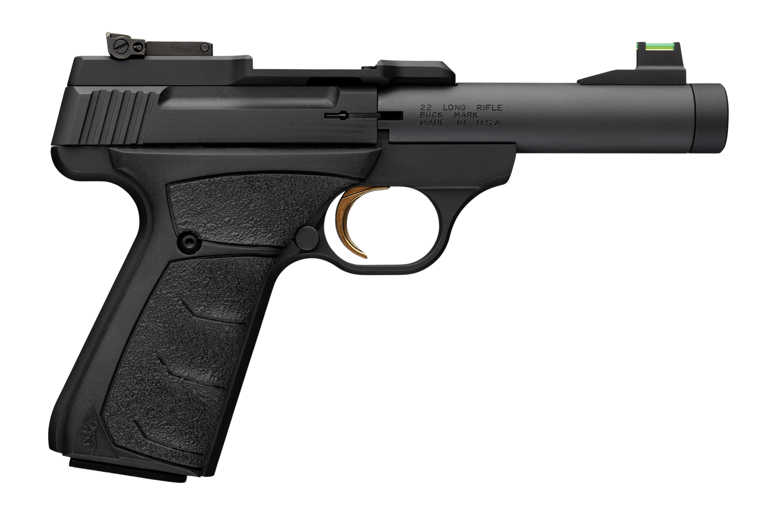 Browning 051608490 Buck Mark Micro Bull SR 22 LR 10+1 4.40" Matte Black Threaded Bull Barrel, Matte Black Alloy Frame, Black Overmolded UFX Grip, RMSc Footprint