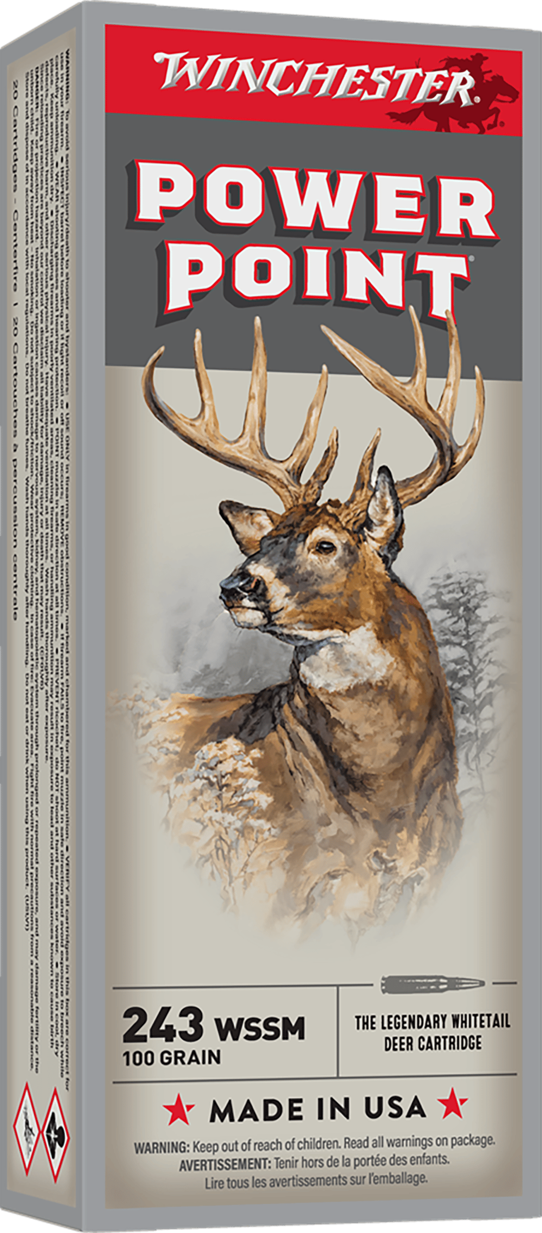 Winchester Ammo X243WSS Power-Point  243WSSM 100gr 20 Per Box/10 Case