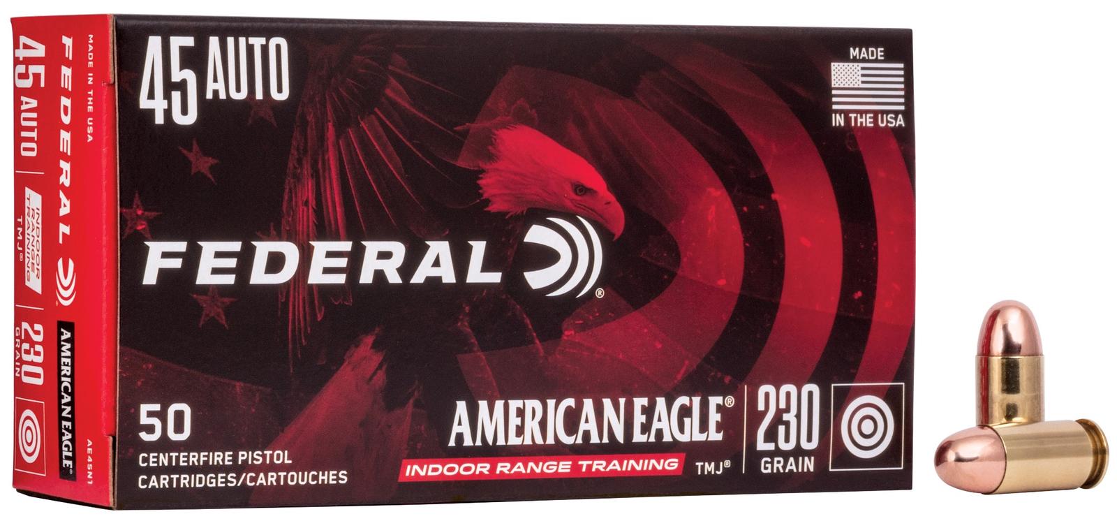 Federal AE45N1 American Eagle IRT  45ACP 230gr Total Metal Jacket 50 Per Box/20 Case