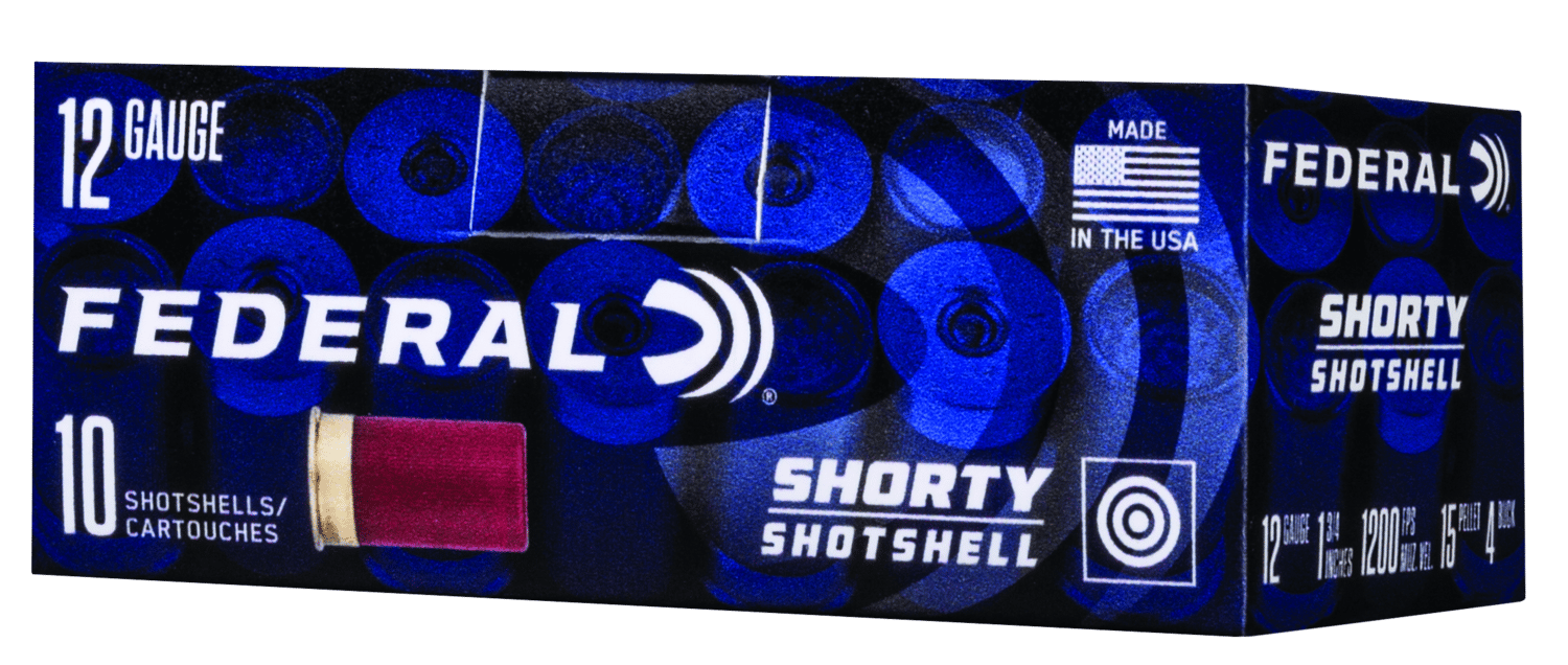 Federal SH1294B Shorty  12Gauge 1.75" 15/16oz 4BuckShot 15Pellets 10 Per Box/10 Case