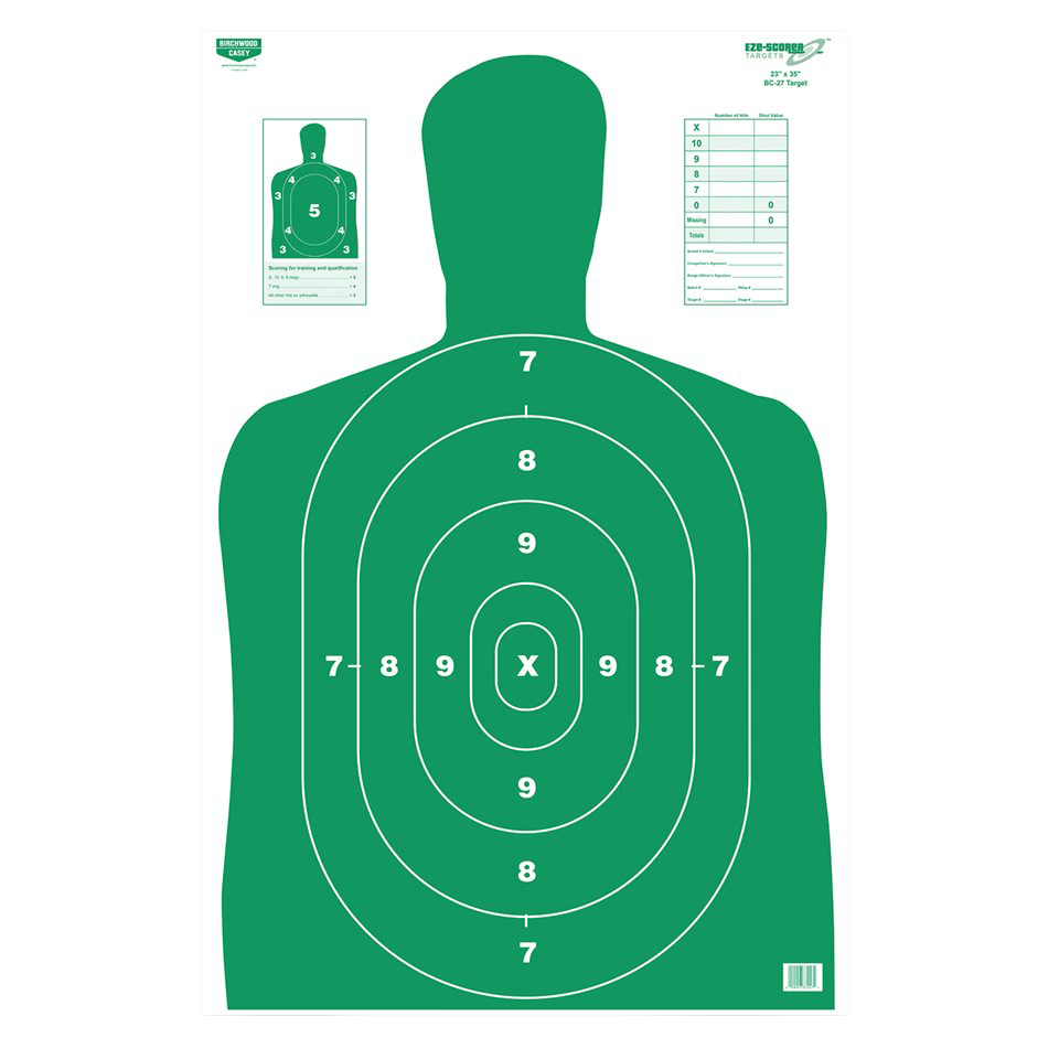 Birchwood Casey 37015 EZE-Scorer  Silhouette Paper Hanging 23" x 35" Green 5 Pack