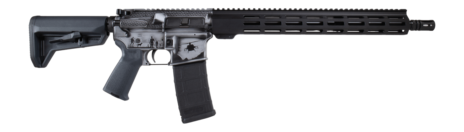 Shark Coast Tactical 300-111-1000-15 Military 5.56 NATO 30+1 16" Black Melonite Threaded Barrel, Gray Cerakote Aluminum Receiver w/Picatinny Rail, M-LOK Handguard, Magpul MOE SL Polymer Stock, Magpul