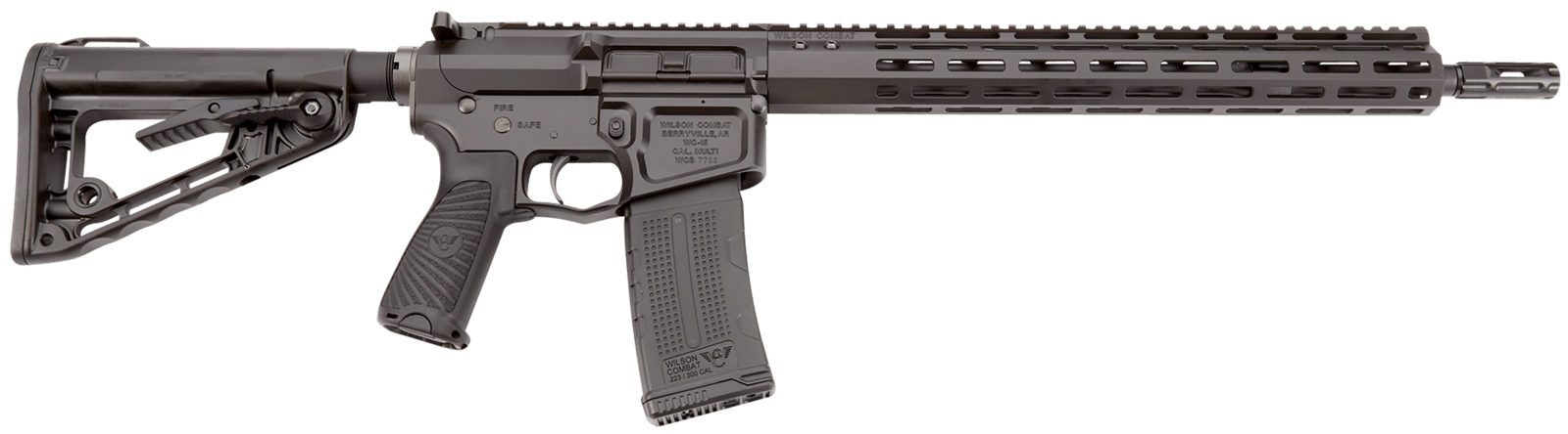 Wilson Combat TRRCRB556168F Recon Tactical 223 Rem/5.56 NATO 30+1 16" Black Fluted Threaded Barrel, Black Armor-Tuff Aluminum Receiver, M-LOK Handguard, Black Synthetic Wilson/Rogers Super Stoc Stock