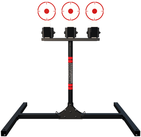 Birchwood Casey 3TPR 3 Spring Loaded Self Resting Targets Plate Rack Black/Red AR500 Steel 0.37" Thick Standing