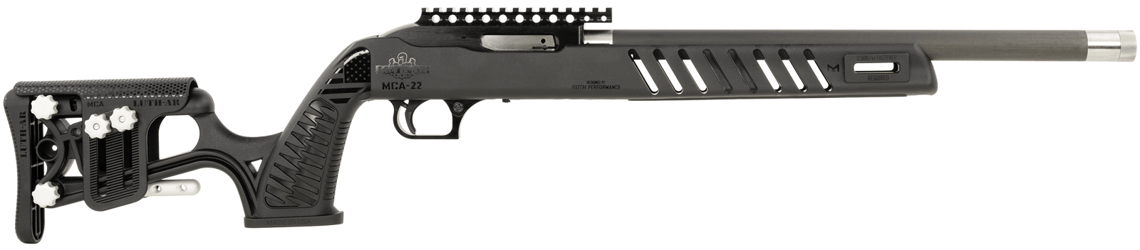 Magnum Research SSL22G Magnum Lite SwitchBolt 22 LR 10+1 16.50" Black Tensioned w/Threaded Muzzle Barrel, Black Receiver w/Picatinny Rail, Black Luth-AR MCA-22 Stock
