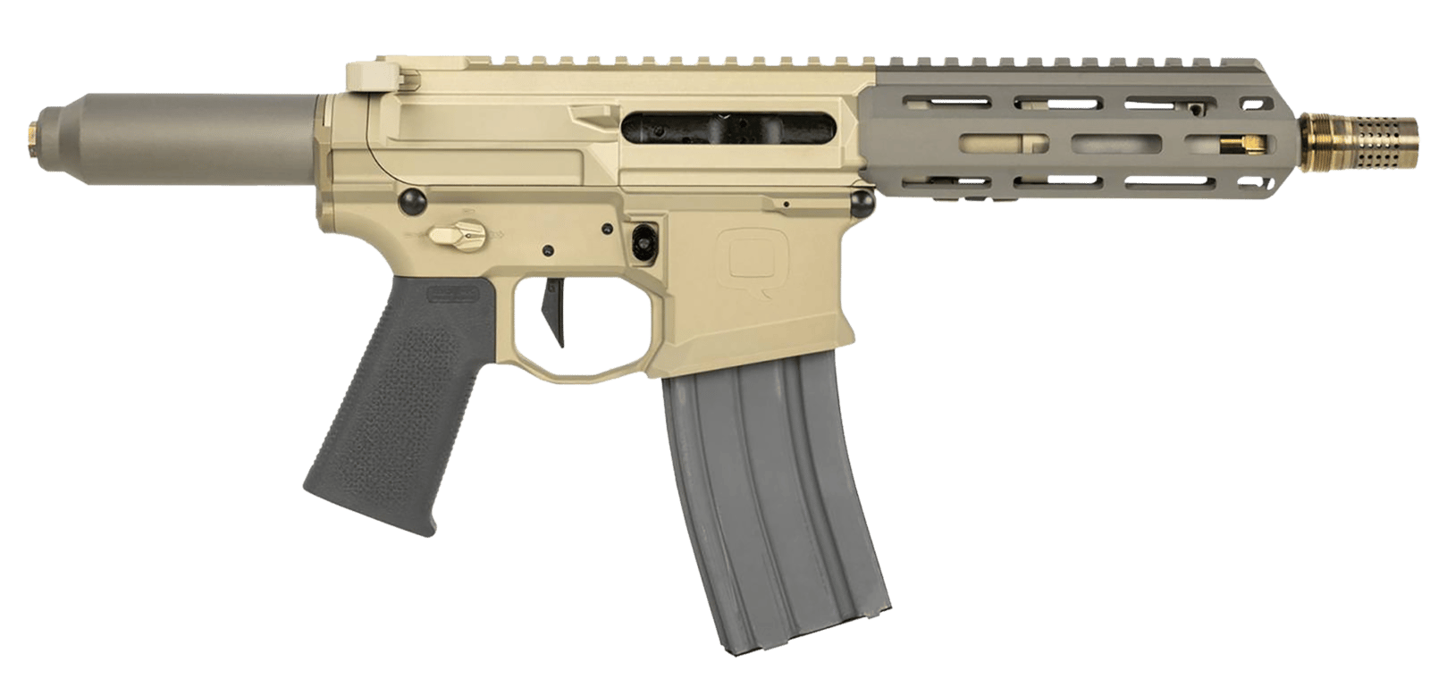 Q LLC HB55610INPISTOLNB Honey Badger  223 Rem/5.56 NATO 10" Black Threaded Barrel, M-LOK Handguard, Black Anodized Aluminum Picatinny Rail Receiver, No Brace