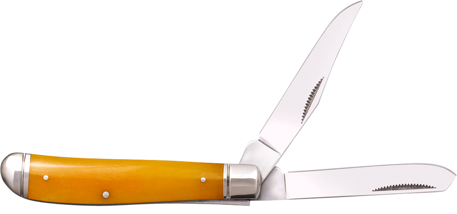 Cold Steel CSFLMTRPRY Trapper  Mini 2.60"/2.70" Folding Clip/Spey Plain 3Cr13MoV SS Blade/Yellow w/Polished Bolsters Bone Handle