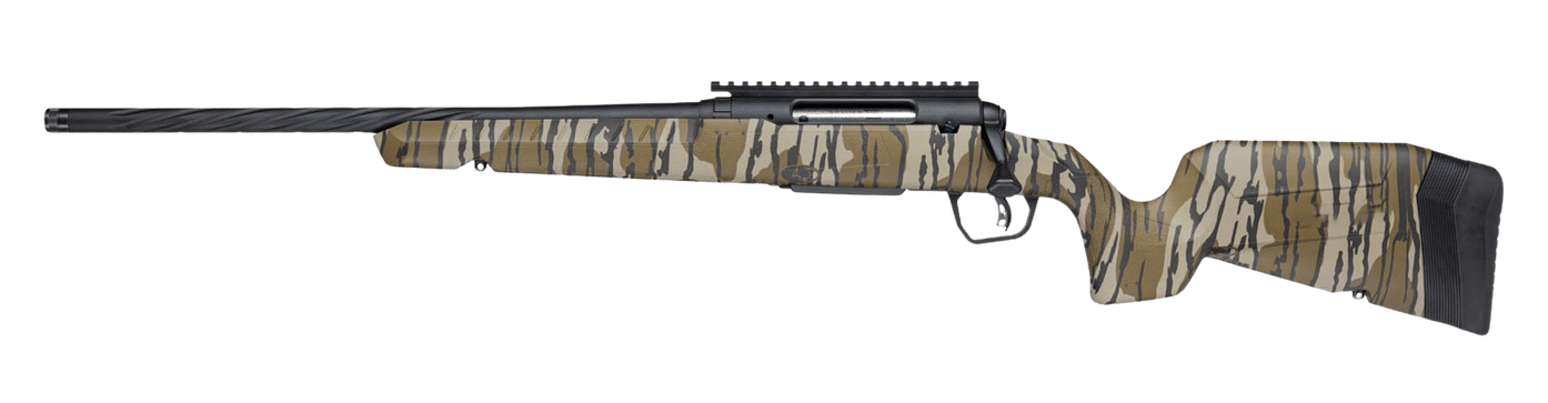 Savage Arms 33318 Axis 2 Pro 6.5 Creedmoor 4+1 20" Black Cerakote Carbon Steel Spiral Fluted Threaded Barrel & Receiver w/Picatinny Rail, Mossy Oak Original Bottomland Fixed w/Pistol Grip Synthetic St