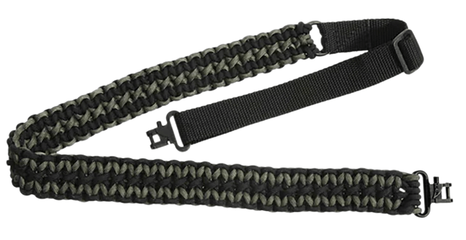 Outdoor Connection PCS80569 Paracord Sling 1" W x 43" L Adjustable Black w/Green Accents for Rifle/Shotgun