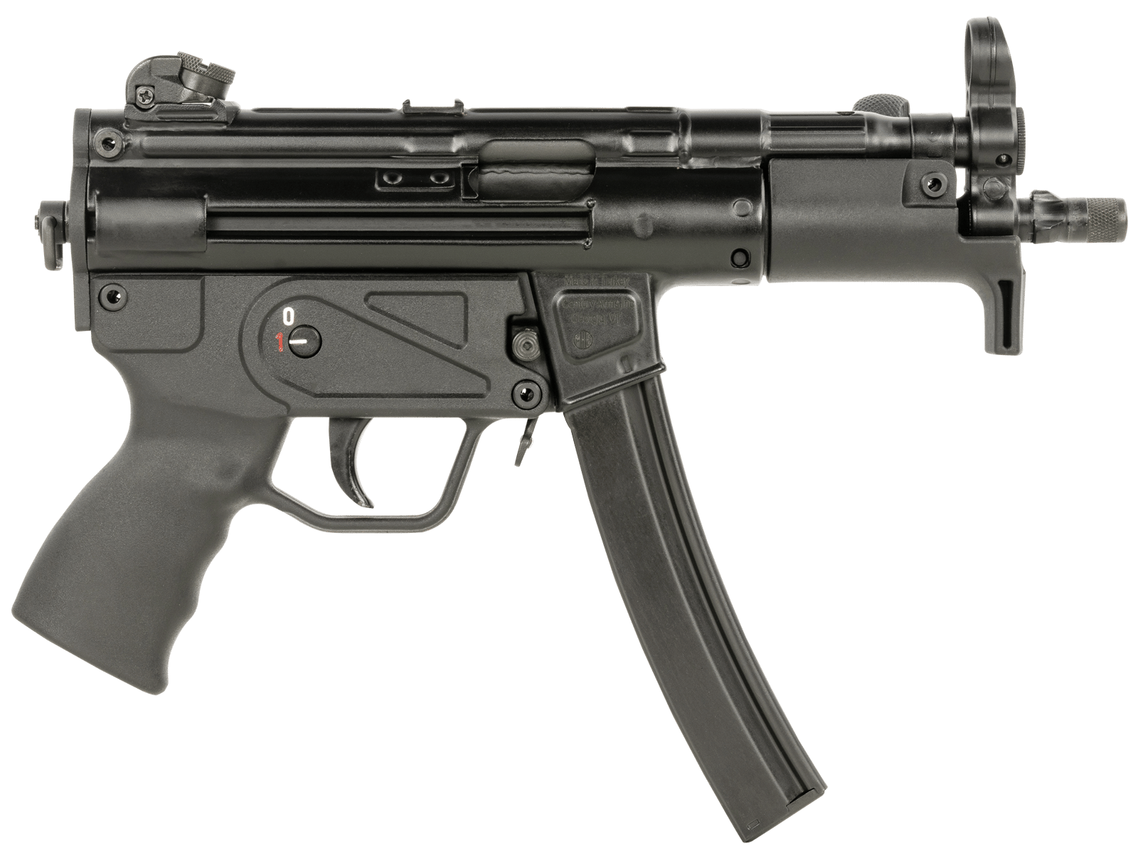 Century Arms HG6035ALN AP5 P CORE 9mm Luger 30+1 5.75" Threaded Barrel, Black, Stamped Metal Rec, Fixed Front/Drum Rear Sights, Includes Sling (1 Mag)