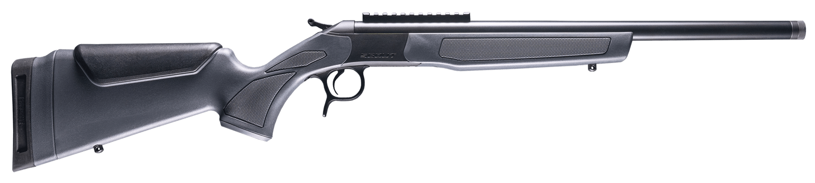 CVA CR4435 Scout  243 Win 1rd 20" Blued Threaded Barrel, Blued Picatinny Rail Receiver, Stealth Gray Fixed Synthetic Stock