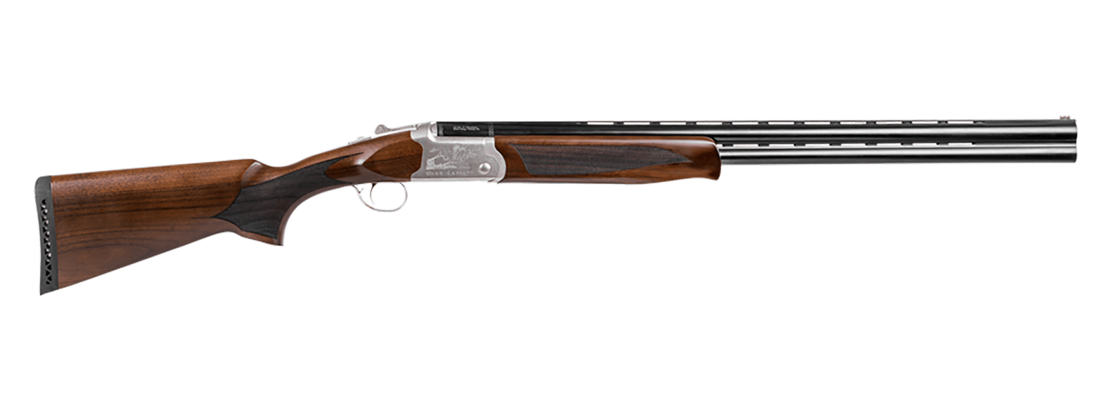 Girsan  Balikli Blue Label 20 Gauge Break Open 2.50" 2rd 26" Blue Polished Over/Under Vent Rib Barrel, Engraved Silver Aluminum Receiver, Fixed Turkish Walnut Stock, 5 Mobil Chokes