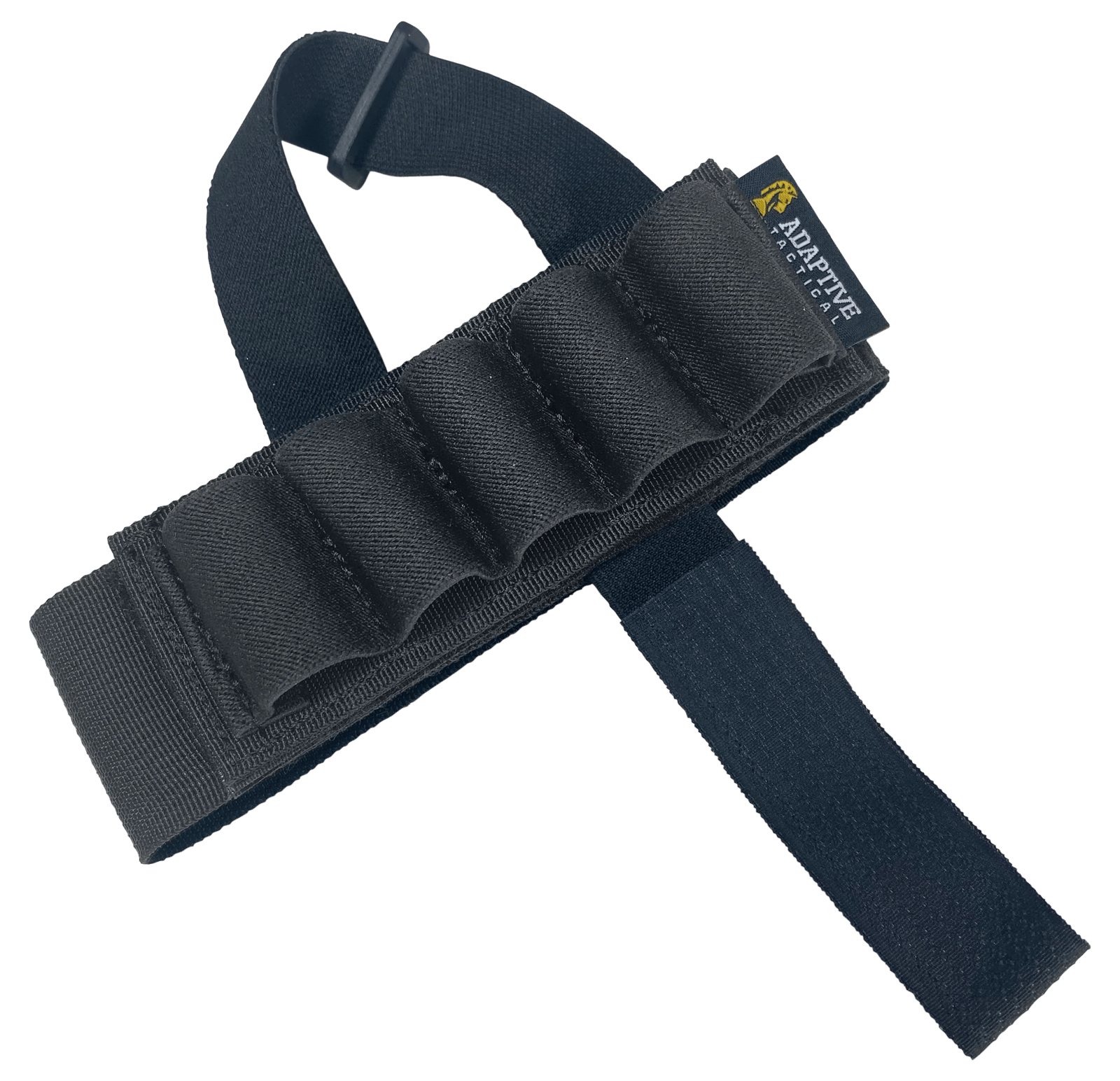 ADAPTIVE TACTICAL AT06400 Stock Mounted Shell Carrier  5rd Shotshells Removable Black Nylon Non Slip Loops Adj. Stock Fit