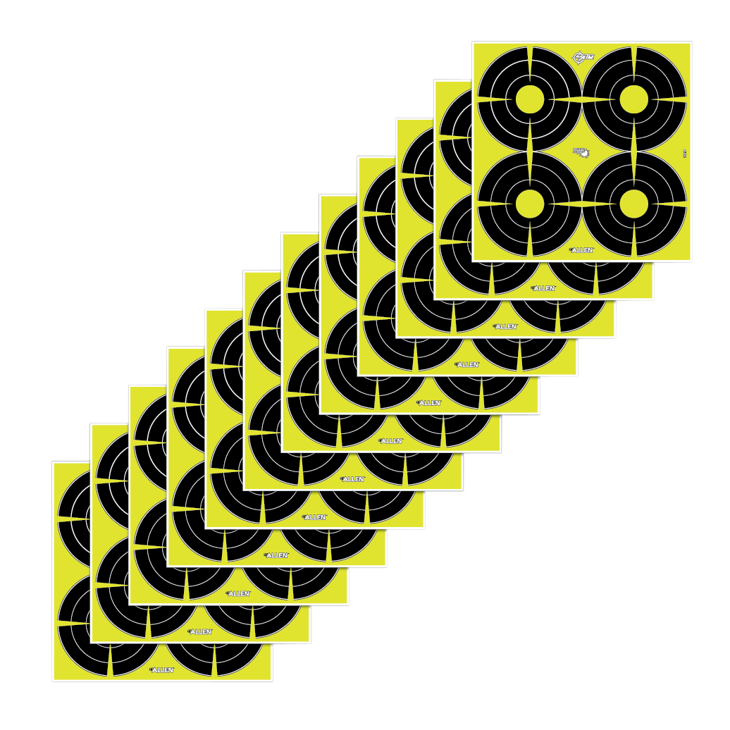EZ-Aim 15218 Splash Reactive Target SPOT Paper Hanging 12" x 12" Black/Yellow 12 PK