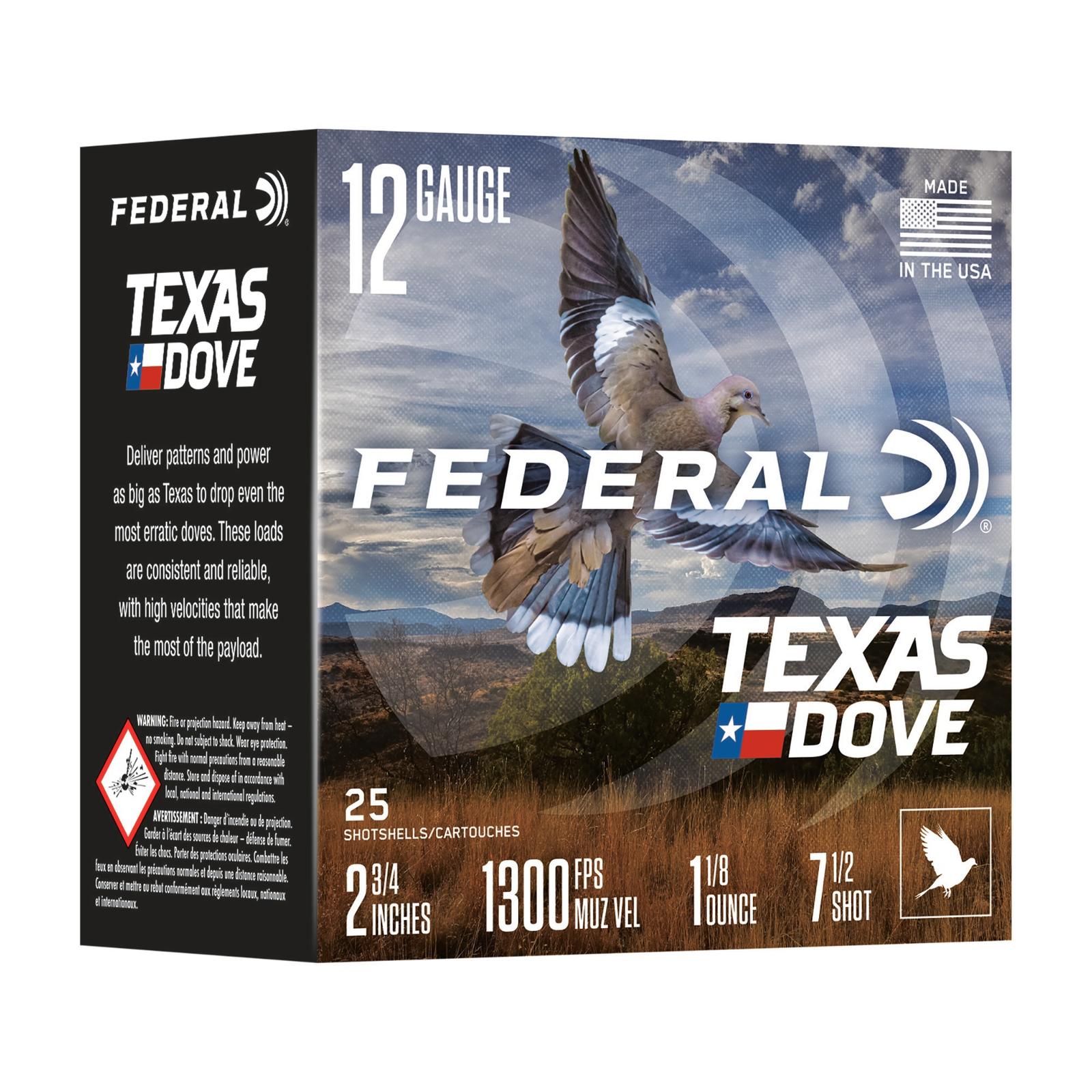 FED TX DOVE 12GA 2.75" 1 1/8OZ #7.5