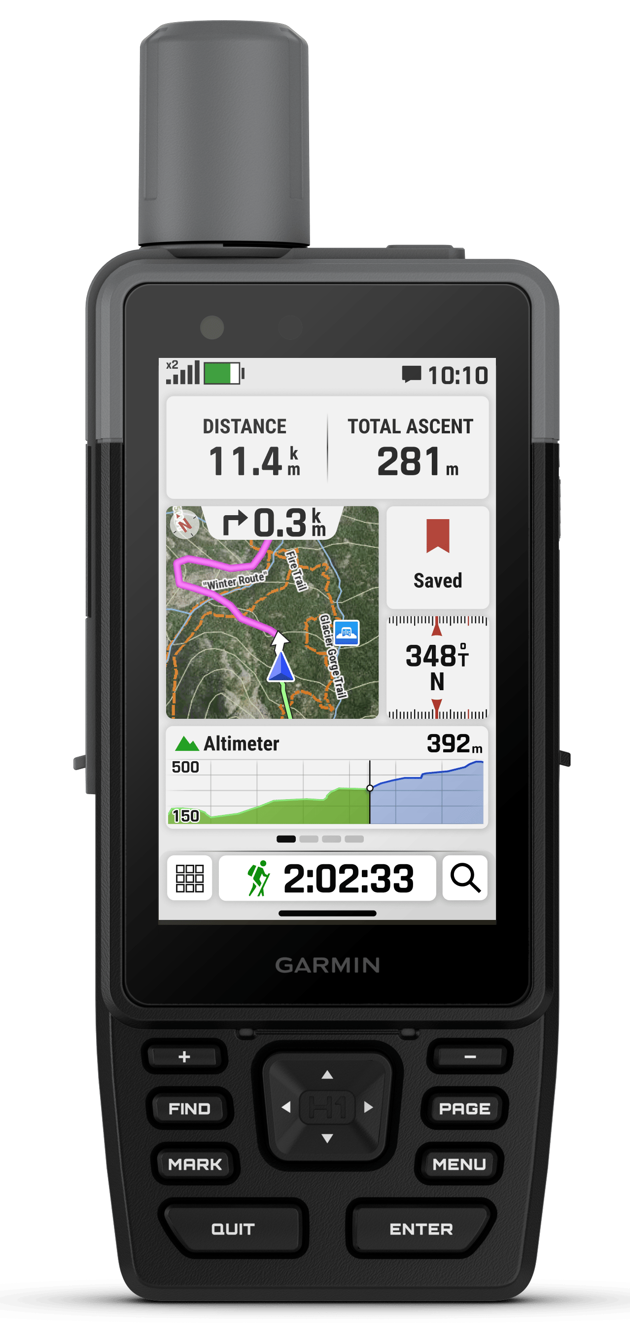Garmin 0100292000 GPSMAP H1 Dog Tracker/Maps/GPS 64GB Memory Black/Gray Transflective, Color TFT Touchscreen