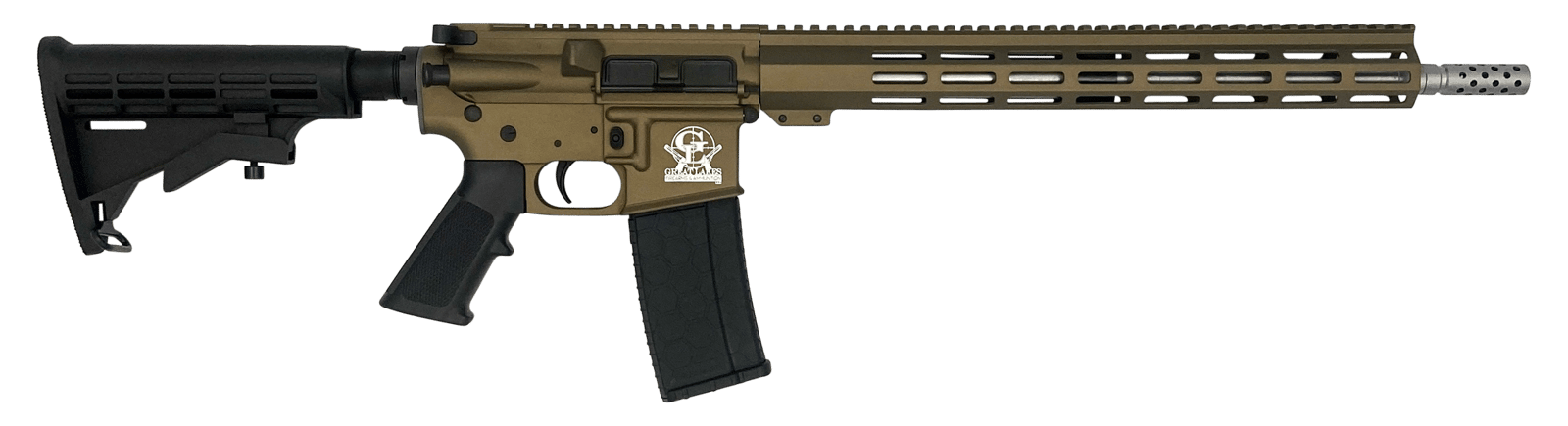 Great Lakes Firearms GL15223SSBRZ AR-15  223 Wylde 30+1 16" Stainless Barrel, Bronze Cerakote Receiver, Full Picatinny Rail, Black Collapsible Stock, Polymer Grip