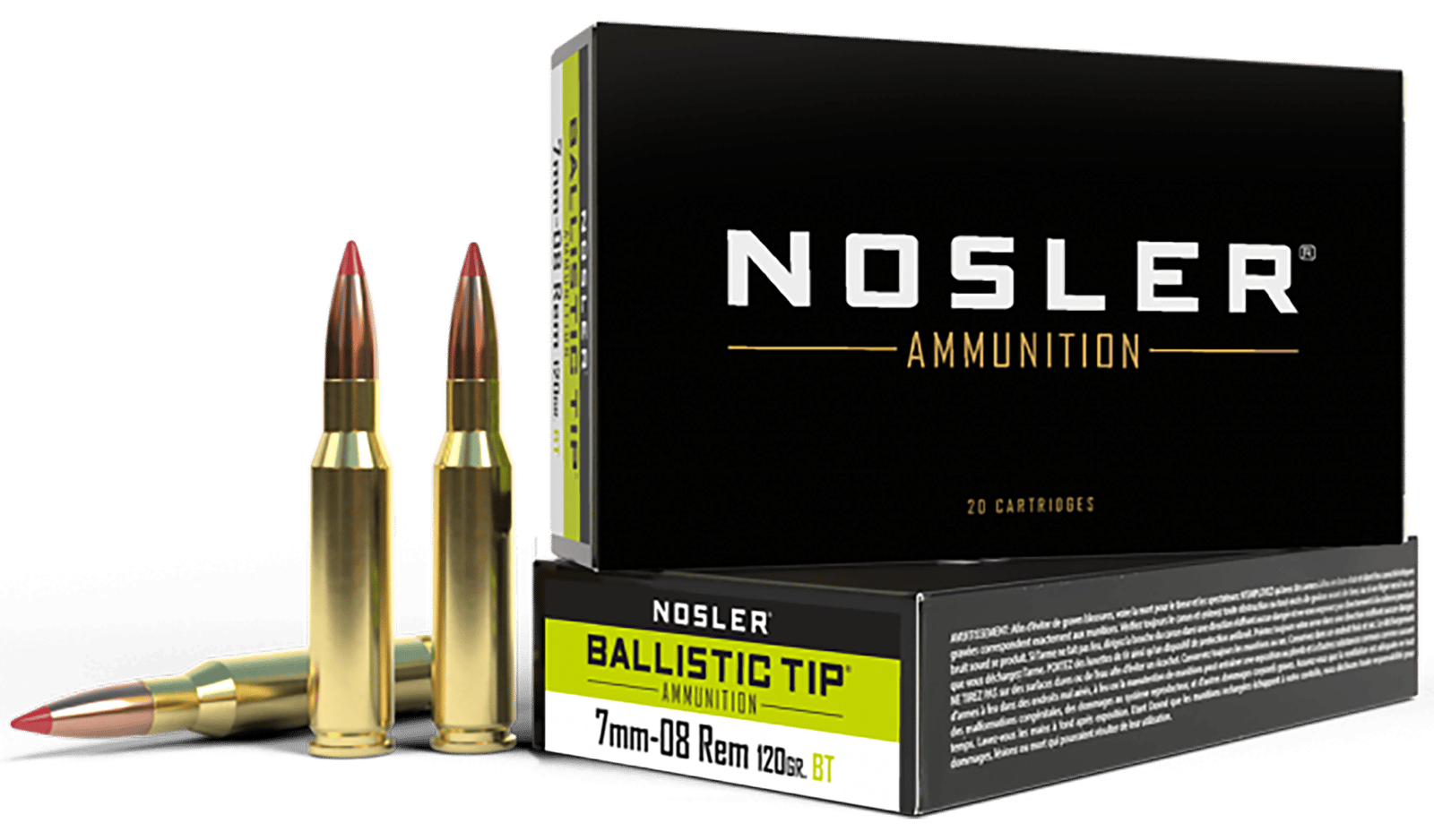 Nosler 40060 Ballistic Tip  7mm-08Rem 120gr Spitzer Ballistic Tip 20 Per Box/10 Case