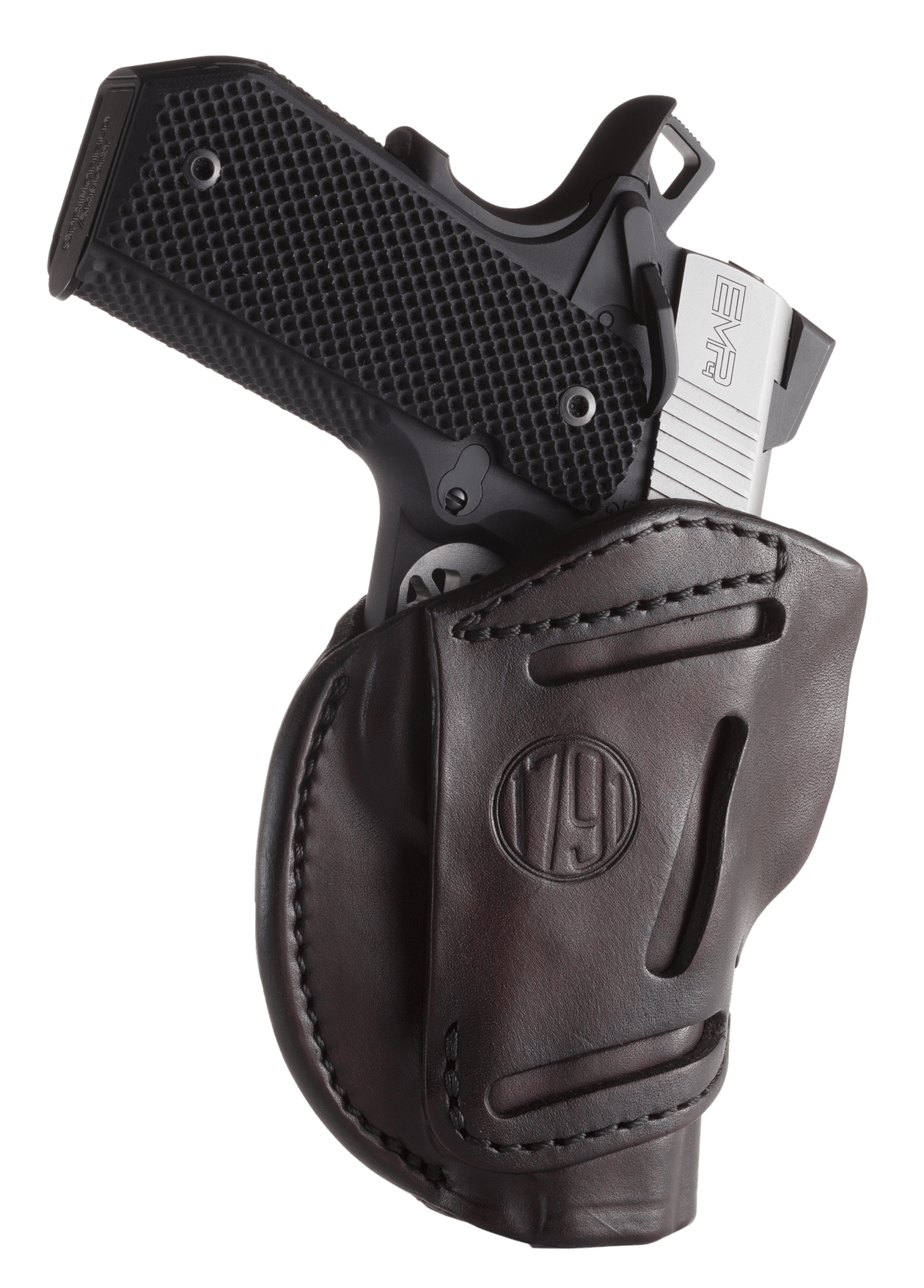 1791 Gunleather 3WH1SBRA 3-Way  IWB/OWB Size 01 Signature Brown Leather Belt Loop Fits 1911 3-4" Ambidextrous Hand