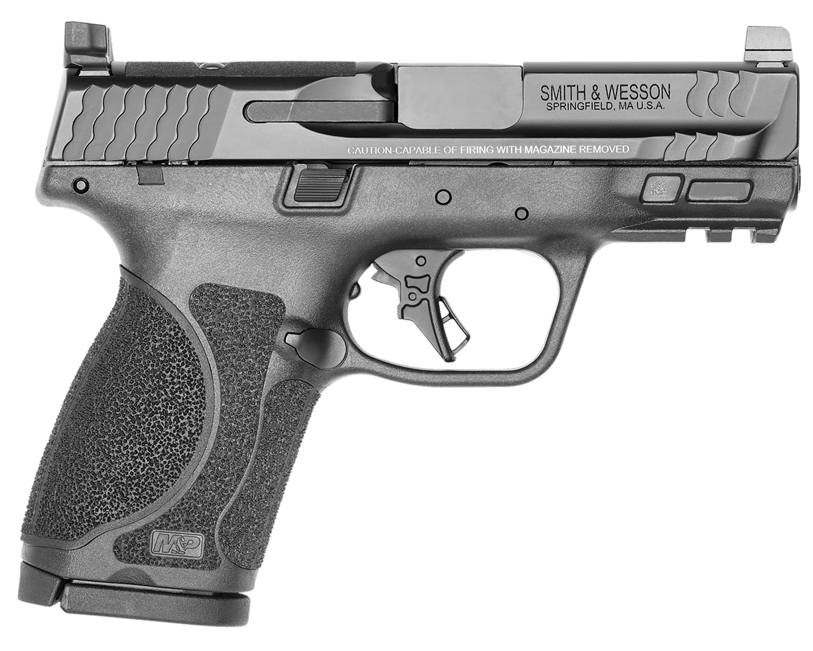 Smith & Wesson 13571 M&P M2.0 Compact 9mm Luger 15+1, 3.60" Black Armornite Stainless Steel Barrel & Optic Cut/Serrated Slide, Matte Black Polymer Frame w/Picatinny Rail