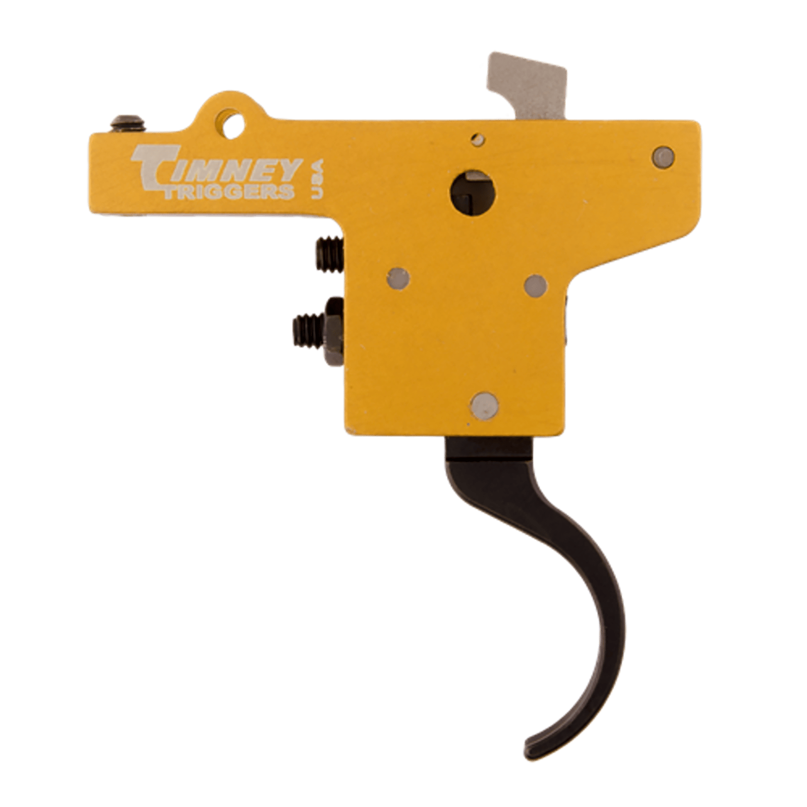 Timney Triggers 201 Featherweight  Curved Trigger with 3 lbs Draw Weight & Yellow/Black Finish for Mauser 98FN