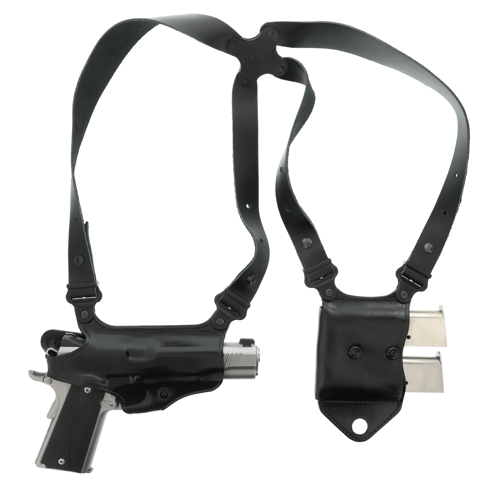 Galco MCII212B Miami Classic II Shoulder System Size Fits Chest Up To 56" Black Leather Harness Fits 1911 Fits 3.50" Barrel Right Hand