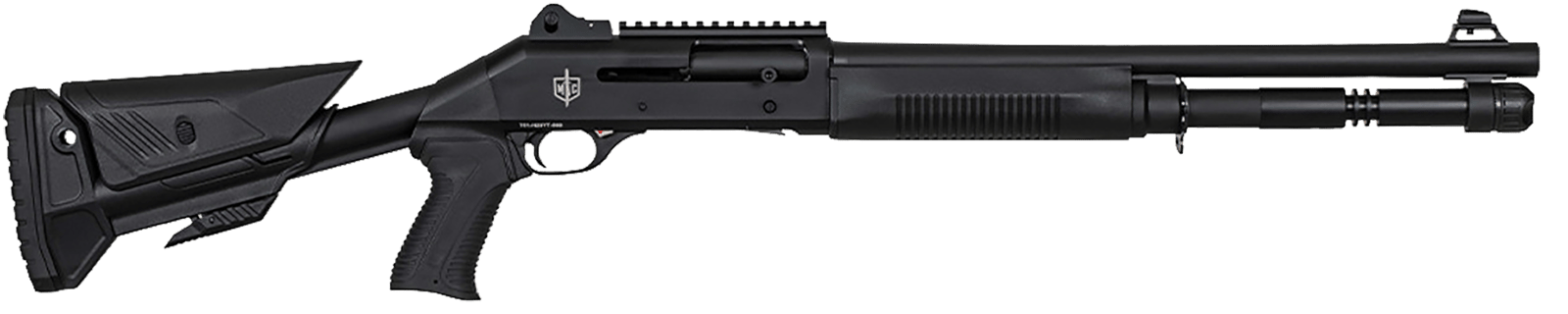 MAC 21000154 1014 Breacher 12 Gauge Semi-Auto 3" 5+1 18.50" Black Anodized Steel Barrel, Black Anodized Picatinny Rail Receiver, Black Pinned Fixed Synthetic Stock, Black Polymer Grip