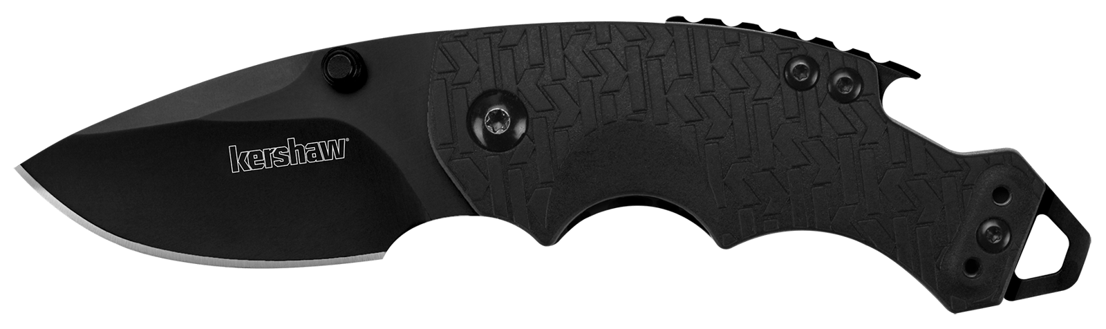 Kershaw 8700BLK Shuffle  2.40" Folding GFN Plain Black Oxide 8Cr14MoV SS Blade Black K Textured Glass-Filled Nylon Handle Includes Pocket Clip