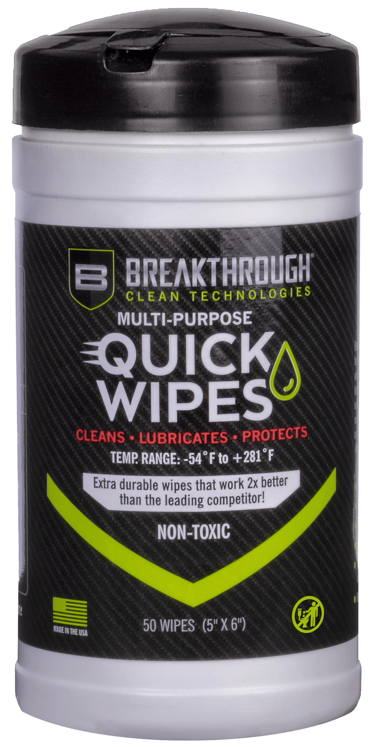 Breakthrough Clean BTCLPQW50 Quick Wipes  5" x 6"  50 Count