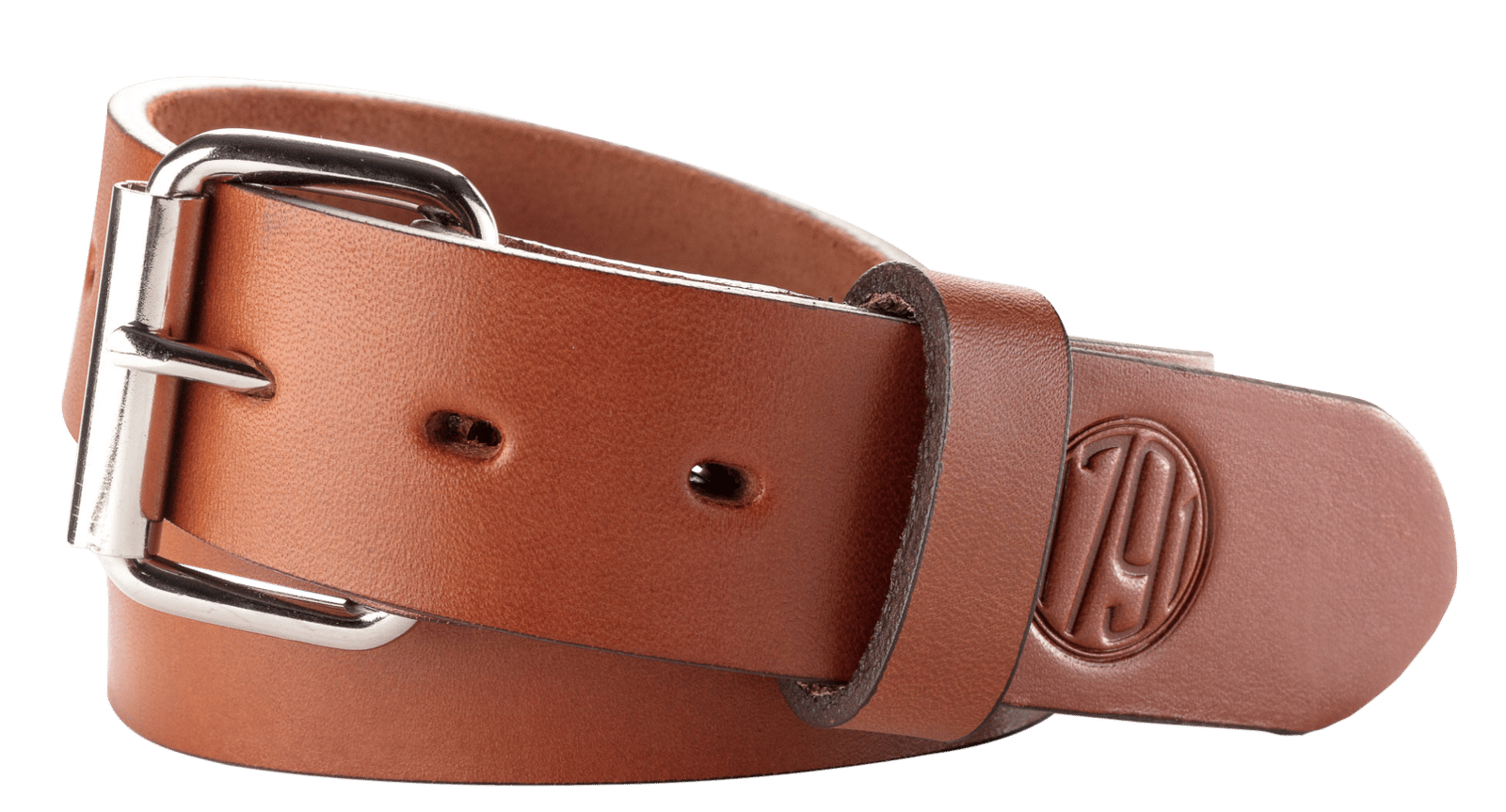 1791 Gunleather BLT014246CBRA 01  Gun Belt Classic Brown Leather 42/46 1.50" Wide Buckle Closure