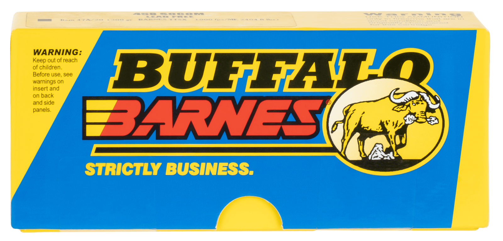 Buffalo Bore Ammunition 47A20 Hunting & Sniping Strictly Business 458SOCOM 300gr Barnes Tipped TSX Lead Free 20 Per Box/12 Case