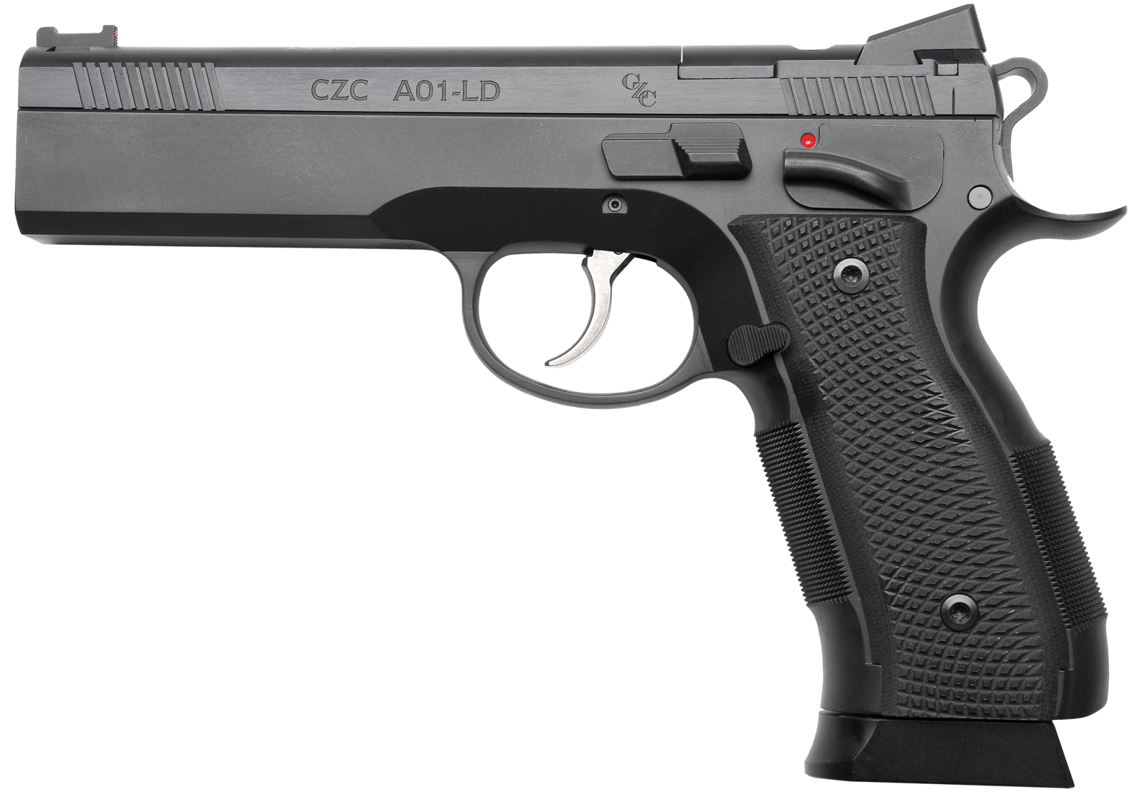 Cz Custom Shop 96336 A01-LD  9mm Luger 19+1 5" Match Grade Bull Barrel, Black Optic Cut/Serrated Steel Slide, Black Polycoat Steel Frame w/Beavertail, Black G10 Grip, Long Dustcover