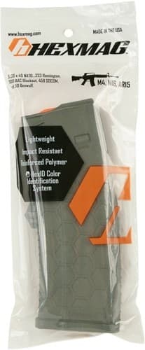 HEXMAG MAGAZINE AR-15 5.56X45 15RD OD GREEN POLYMER SERIES 2