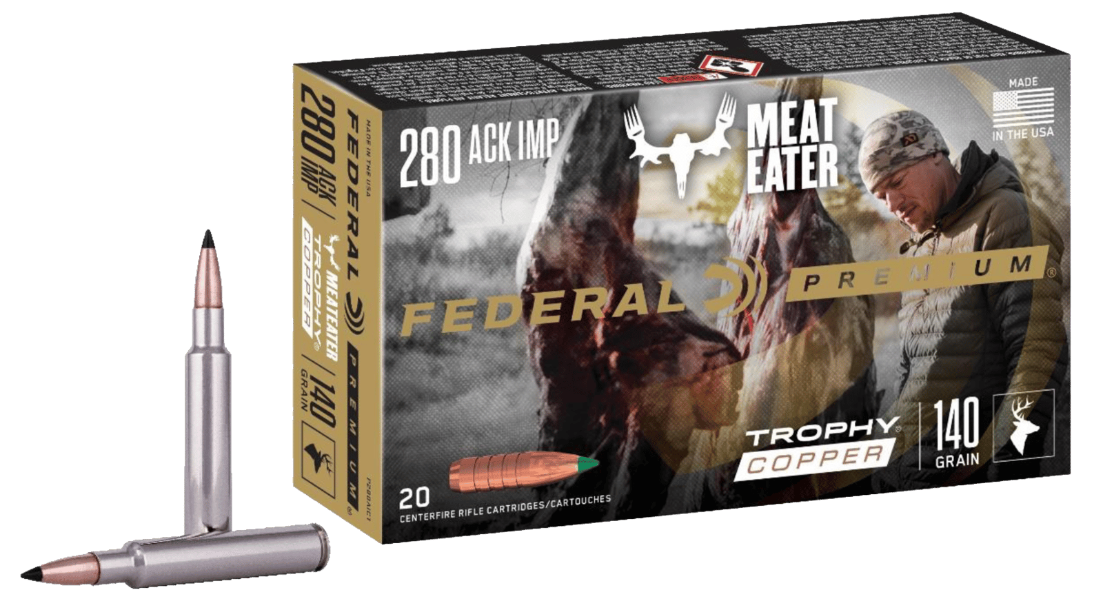 Federal P280A1TC1 Premium  280Ackley Improved 140gr Trophy Copper 20 Per Box/10 Case