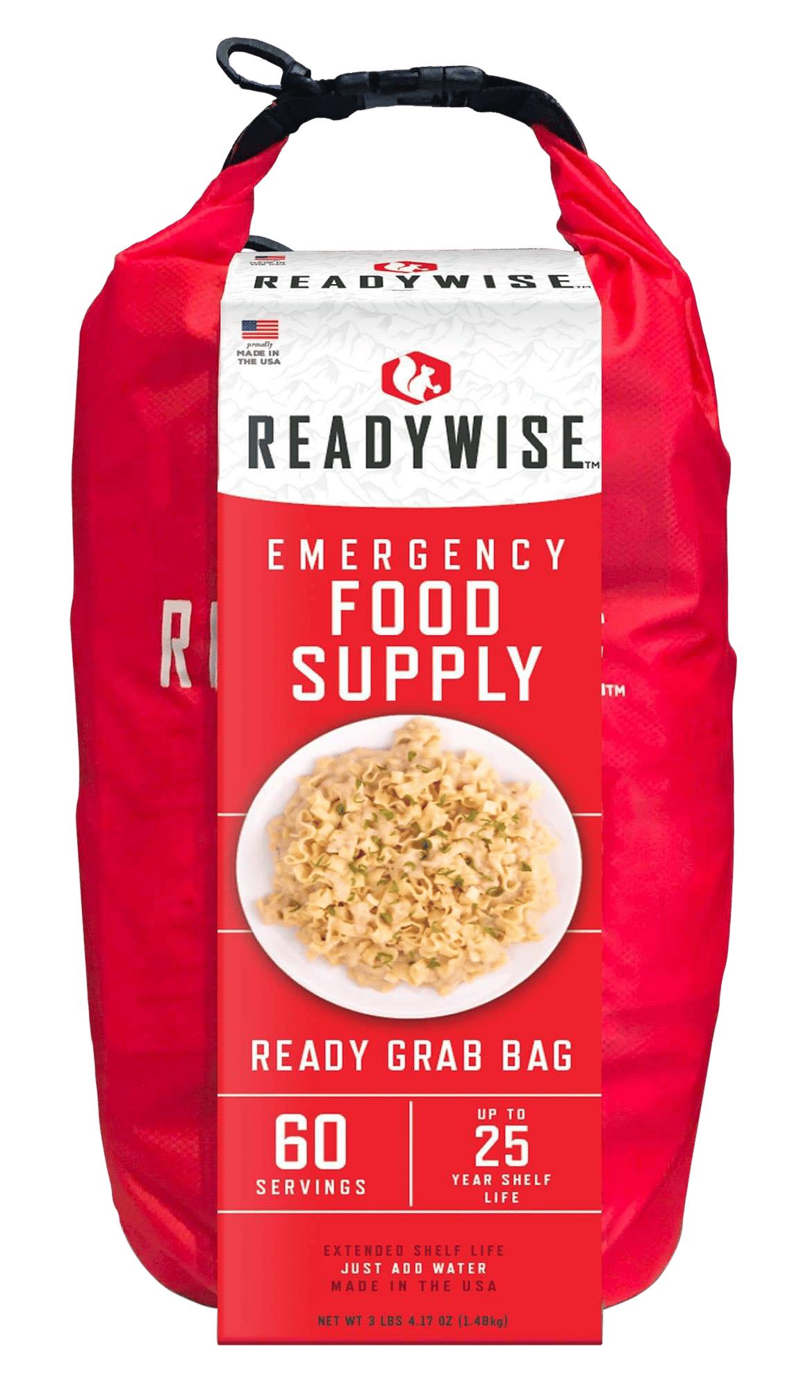 ReadyWise RW10641 7 Day Emergency Grab Bag  60 Servings, 10 Mylar Pouches, 13,920 Total Calories, About 60 Cups of Water Needed