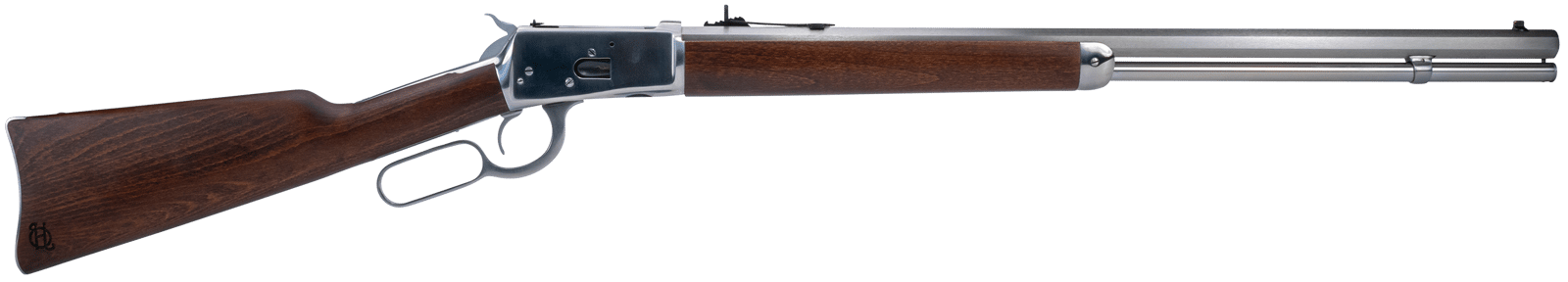 Heritage Mfg H9235724F9 92  38 Special +P/357 Mag 12rd 24" Stainless Polished Octagon Barrel, Stainless Polished Receiver, Fixed Hardwood Stock
