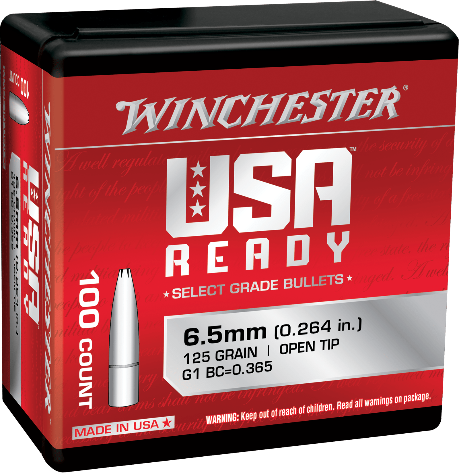 Winchester Ammo WBR65125 Centerfire Rifle  6.5Creedmoor 125gr Open Tip 100 Per Box/10 Case